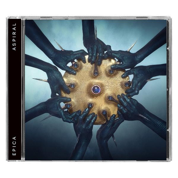 CD-Cover mit Händen, die nach einer goldenen Scheibe greifen. Dunkles Thema.