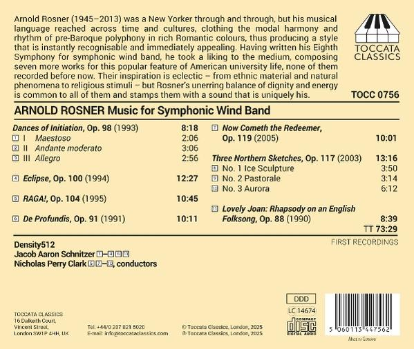 CD-Cover mit Text über Arnold Rosner, Musik und Noten.