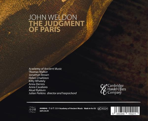CD-Cover von 'John Weldon: The Judgement of Paris' mit Text und Logos.