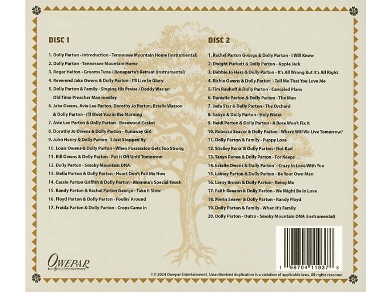 Dolly & Family Parton - Smoky Mountain DNA: Family, Faith and Fables (2CD) [CD] — Foto 2 von 2