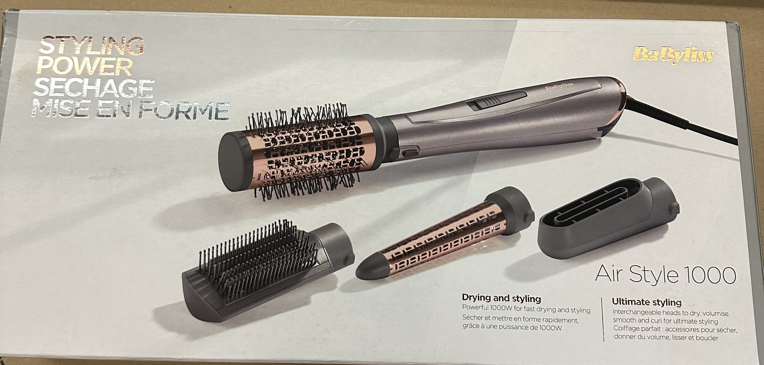 OUTLET - Lokówko-suszarka wielofunkcyjna BABYLISS AS136E 1000W 4 końcówki Brązowy metaliczny