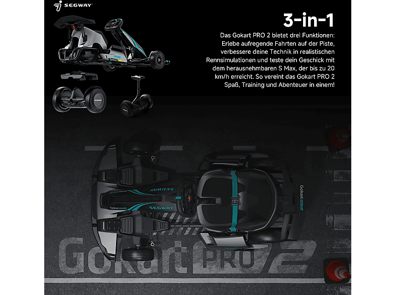 Thumbnail - NINEBOT GoKart PRO 2 by Segway E-Board (3 Zoll, Grau)