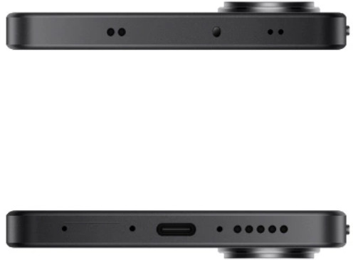 Zbliżenie górnej i dolnej krawędzi smartfona. Posiada aparat.