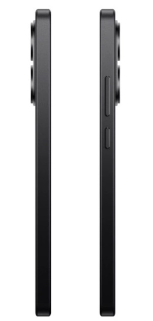 Dwa czarne telefony, obok siebie, pokazujące swoje krawędzie. Oba telefony mają wypukłości kamery.