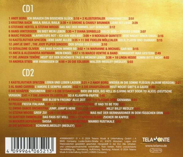 CD-Albumcover mit Titellisten und Künstlernamen auf Deutsch. Enthält das Telamo-Logo.