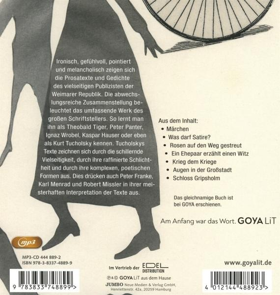 Deutsches Buchcover mit einer Silhouette und Text. Der Hintergrund ist weiß und schwarz.