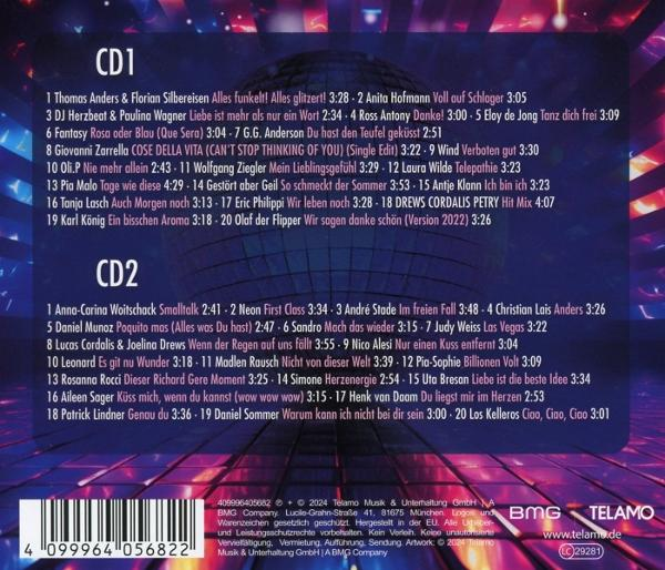 CD-Album mit Titelliste, farbenfroh, Musik.