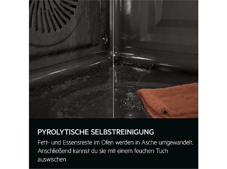 AEG OA5PE42AB 5000 SteamBake Herd mit Feuchtigkeitszugabe, Pyrolytische Selbstreinigung (71 l, Schwarz, 595 mm breit, A+) — Foto 3 von 5