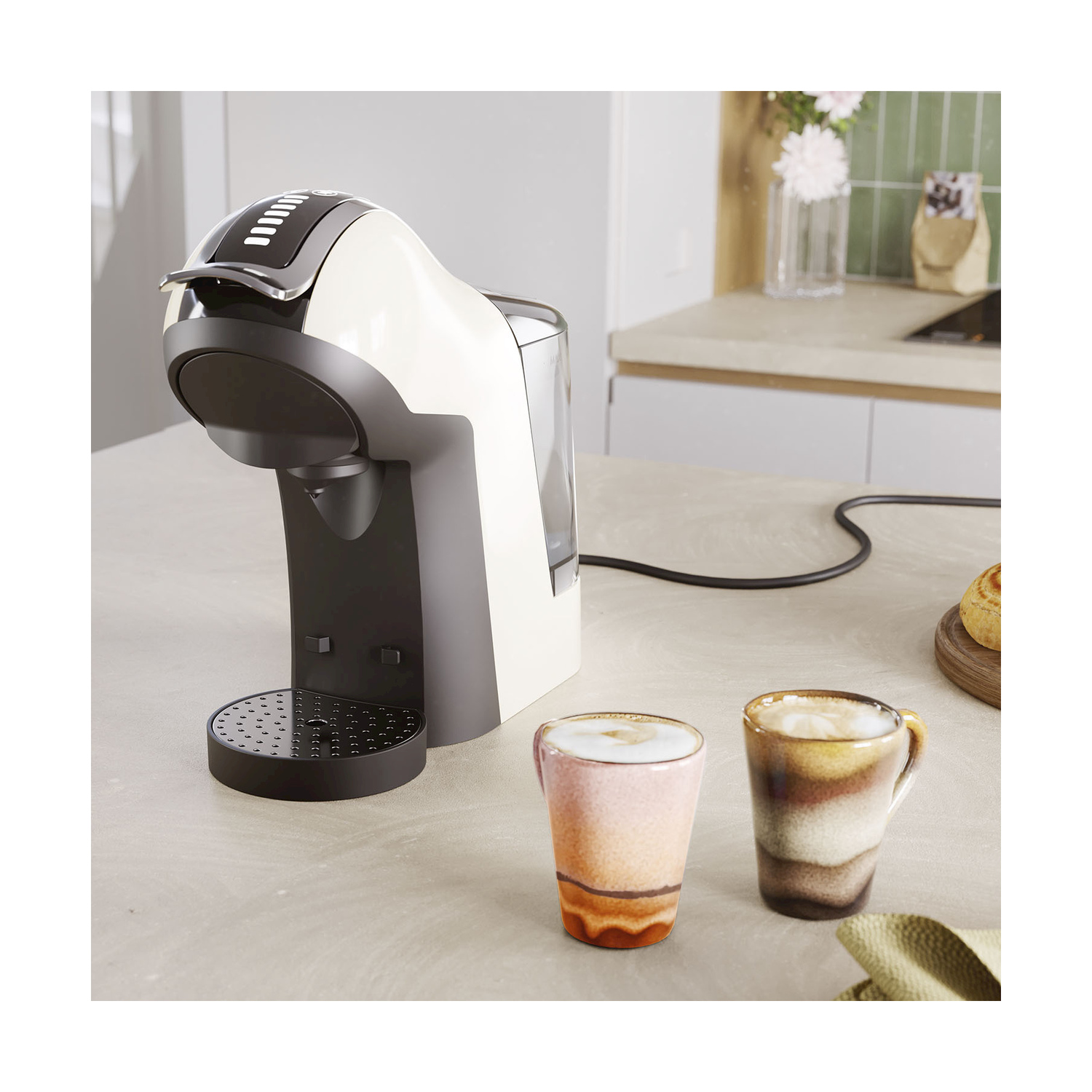 DIVINOCAFFÉ - Caffettiera espresso per capsule Nespresso, capsula blu Lavazza e caffè in polvere, pressione a 19 bar che rende autentico caffè espresso, mini macchine da caffè espresso con serbatoio