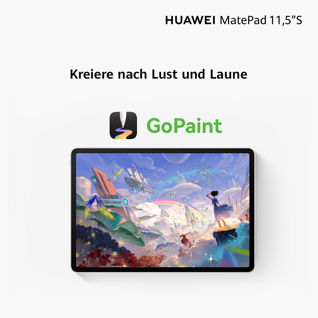 Tablet, das eine Zeichnung von GoPaint anzeigt.