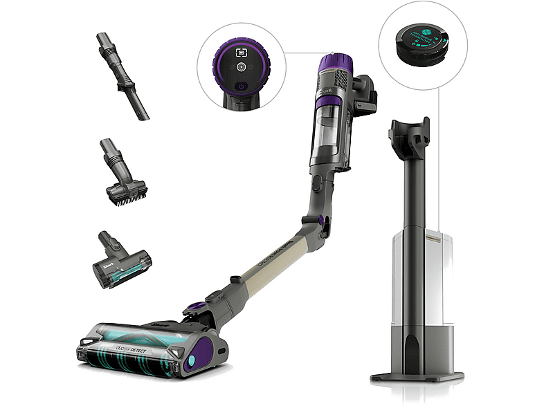 SHARK Power Detect Clean & Empty Şarjlı Dikey Süpürge Koyu Gri