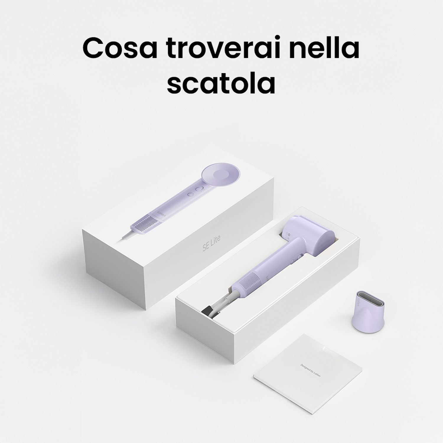 Due scatole aperte contenenti uno spazzolino e accessori.