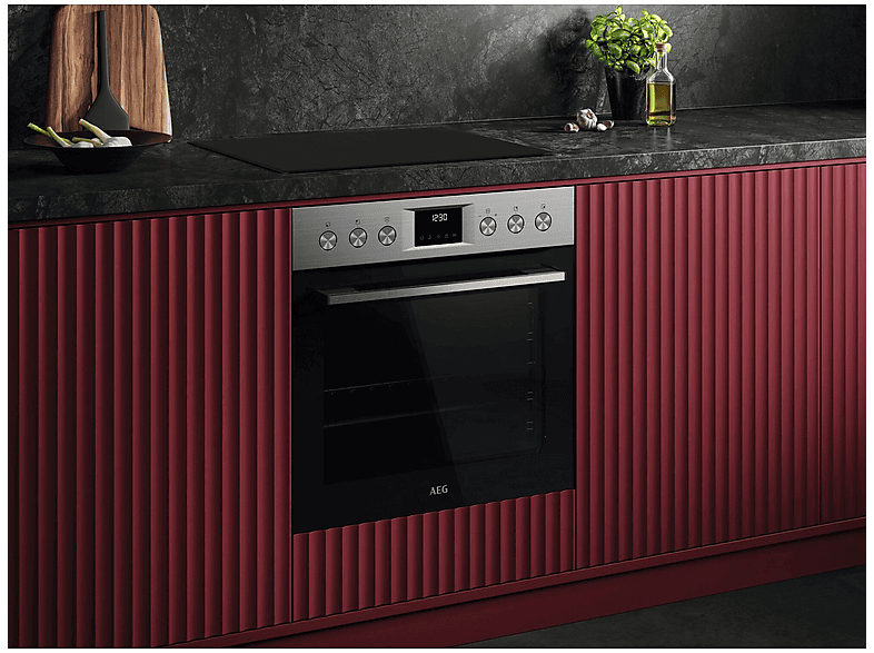 AEG OO10HSM (OU5AE20SM+HE604062XB), Einbauherdset (Strahlungsbeheizte Kochzonen, A+, 72 l)