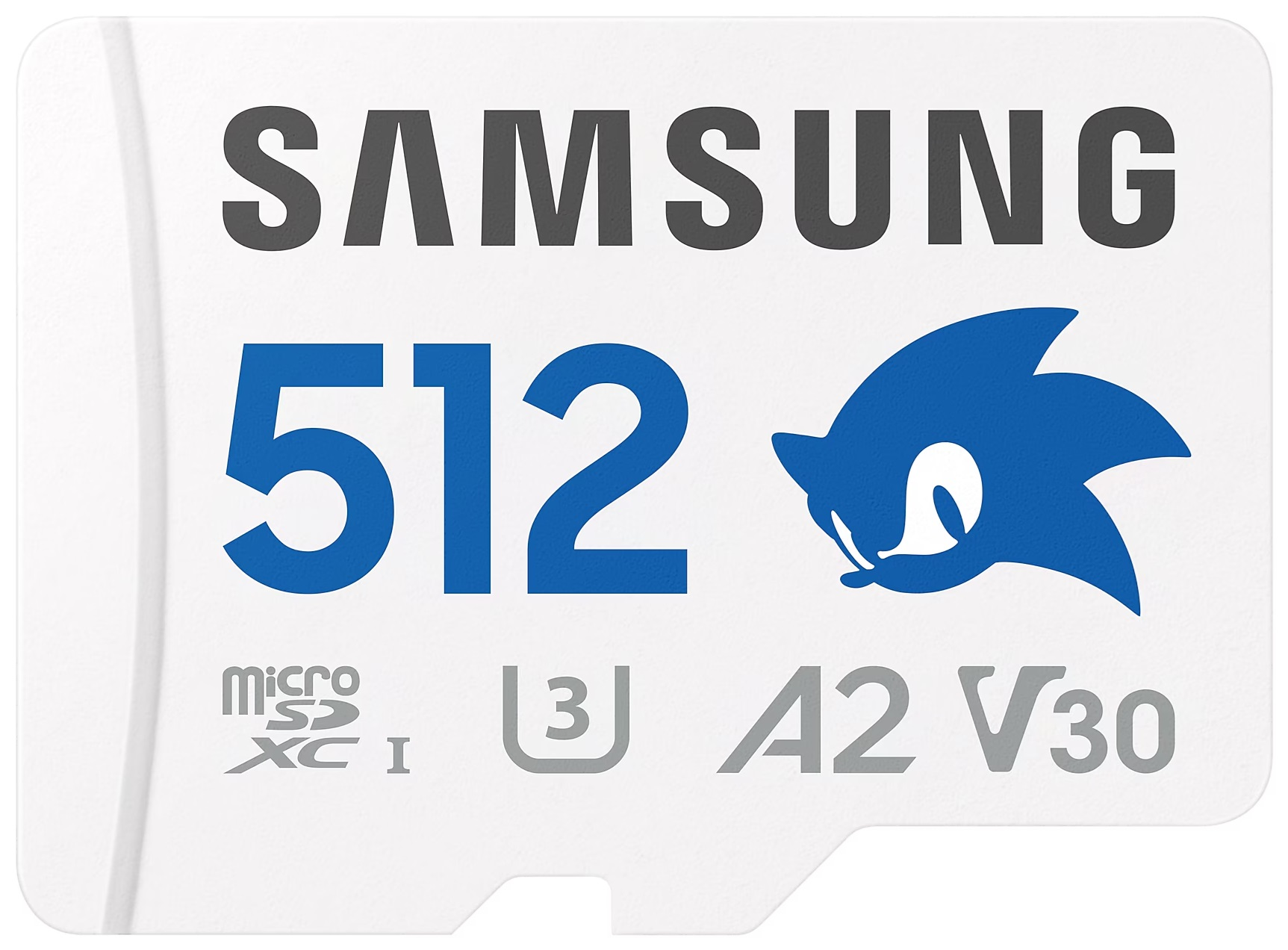 Karta Micro SD ze słowem 'SAMSUNG', '512' i logo Sonica.