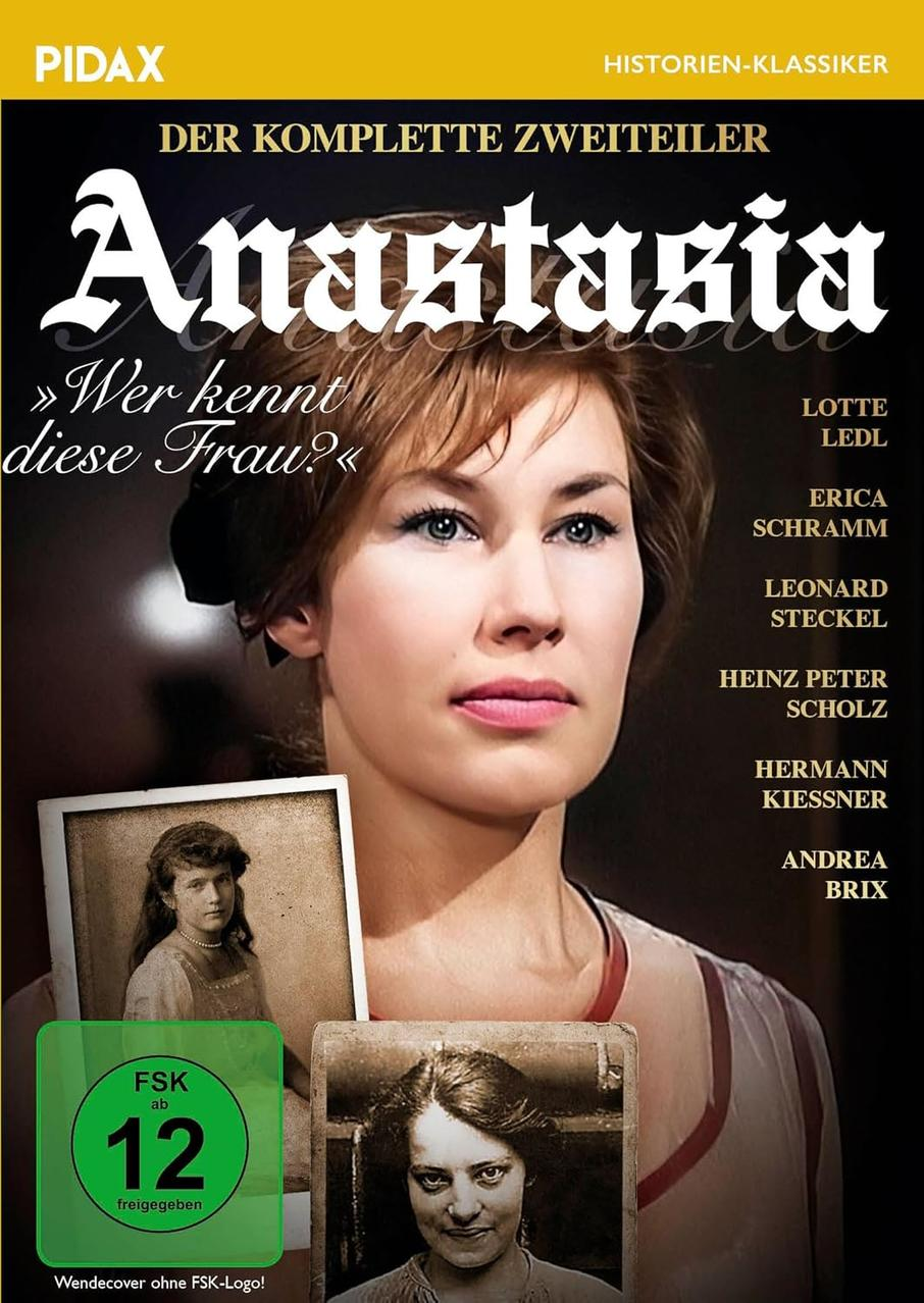 Filmposter mit einer Frau mit Fotos und Text auf Deutsch.