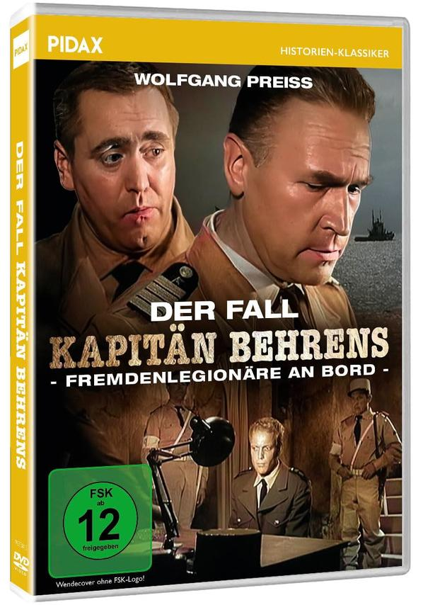 DVD-Cover des Films 'Der Fall Kapitän Behrens' mit zwei Männern in Uniformen.