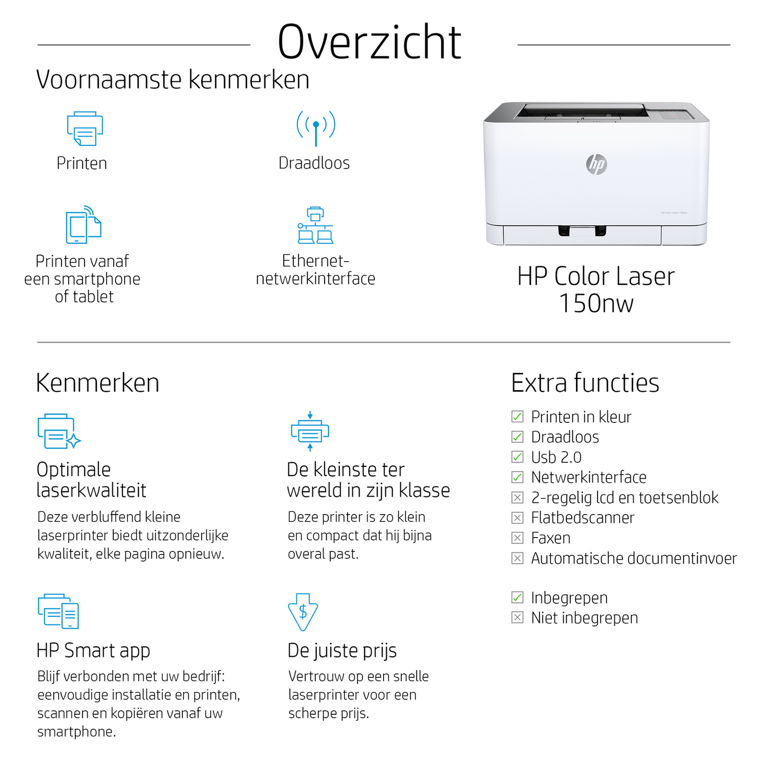 Een printer met een witte behuizing en zwarte details.