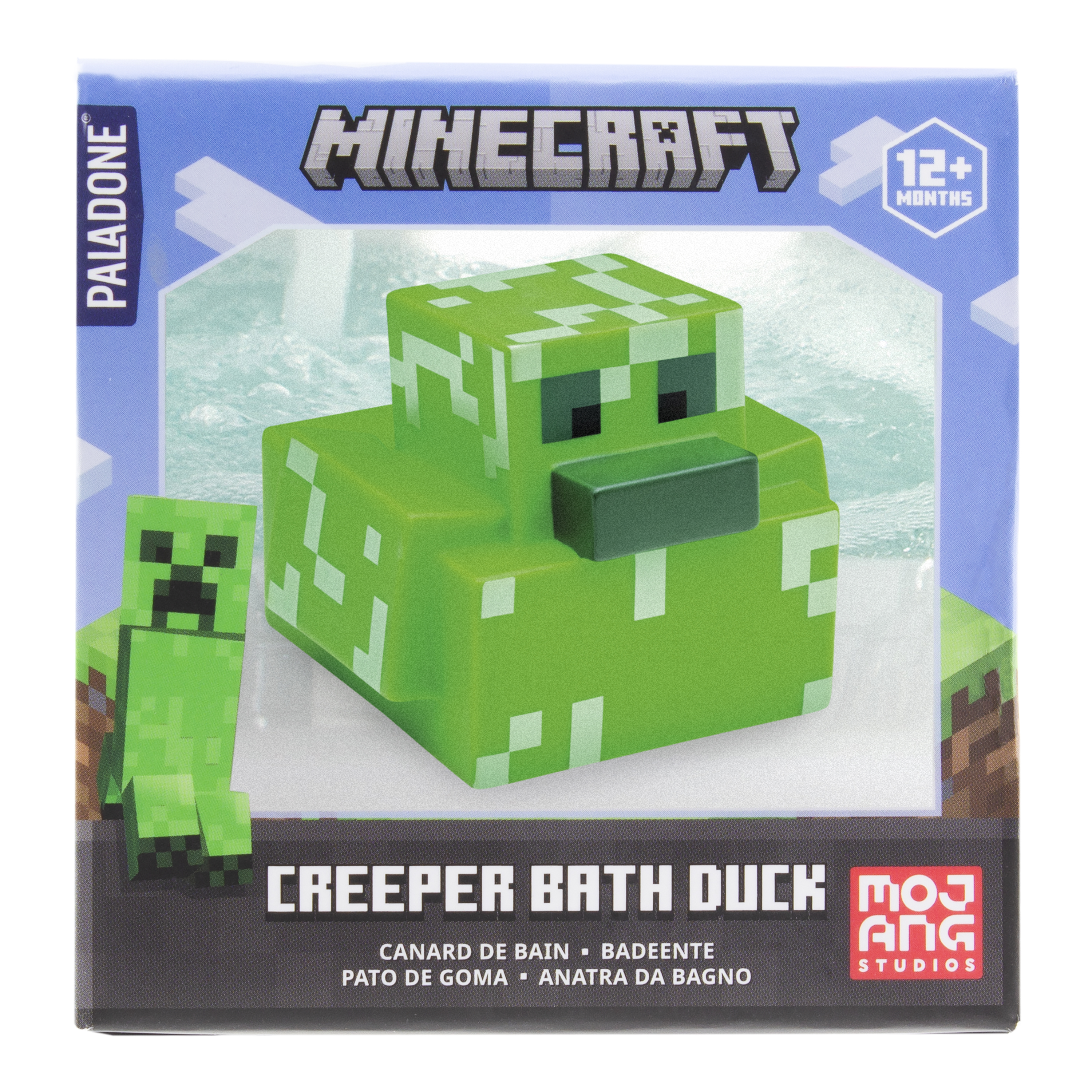 Minecraft Creeper Badespielzeug in einer Box. Grünes Creeper-Spielzeug.