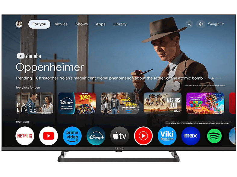 Peaq Ptv43Gu-7025C TV Led, 43", UHD 4K