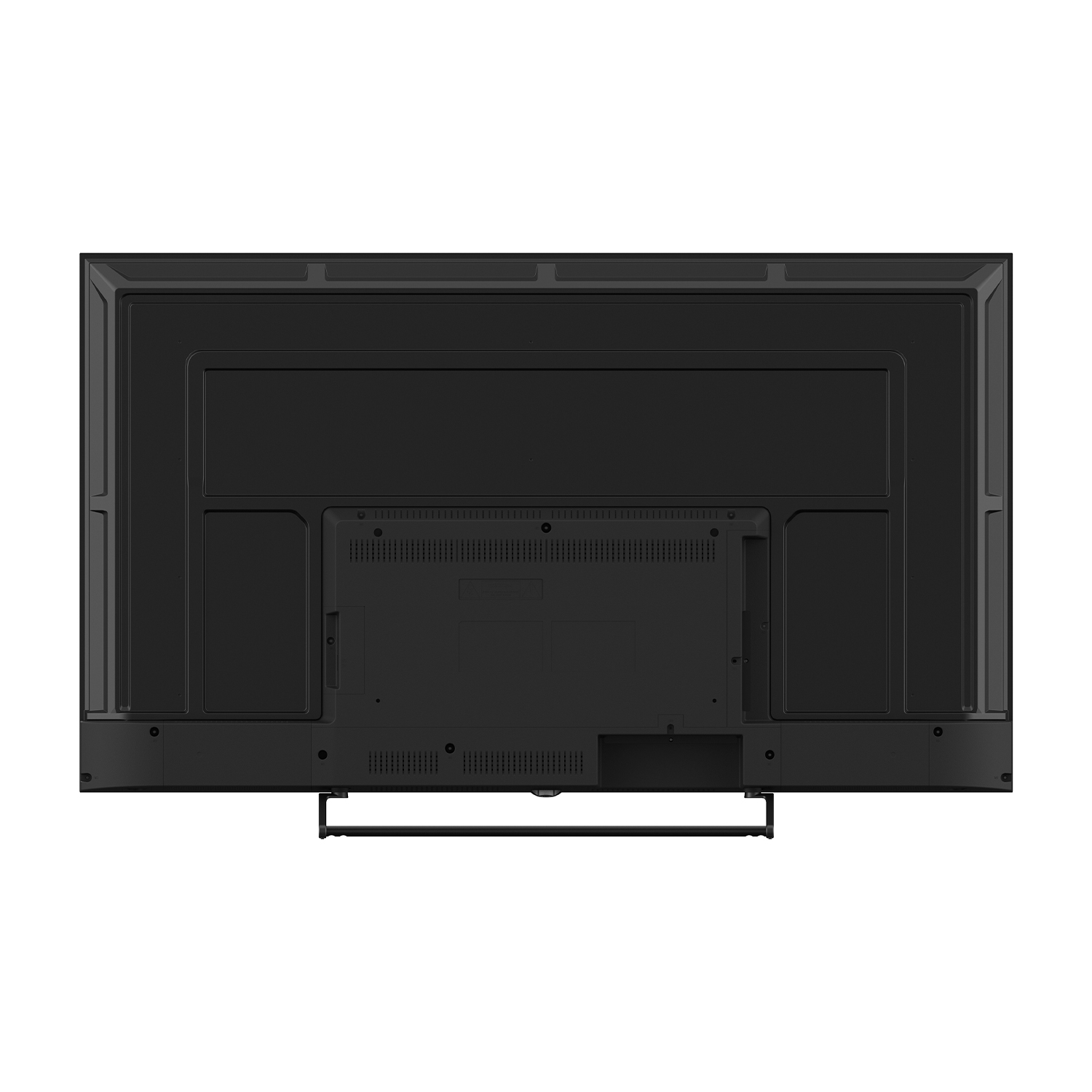 Il retro di una TV a schermo piatto nera, che mostra porte e connessioni.