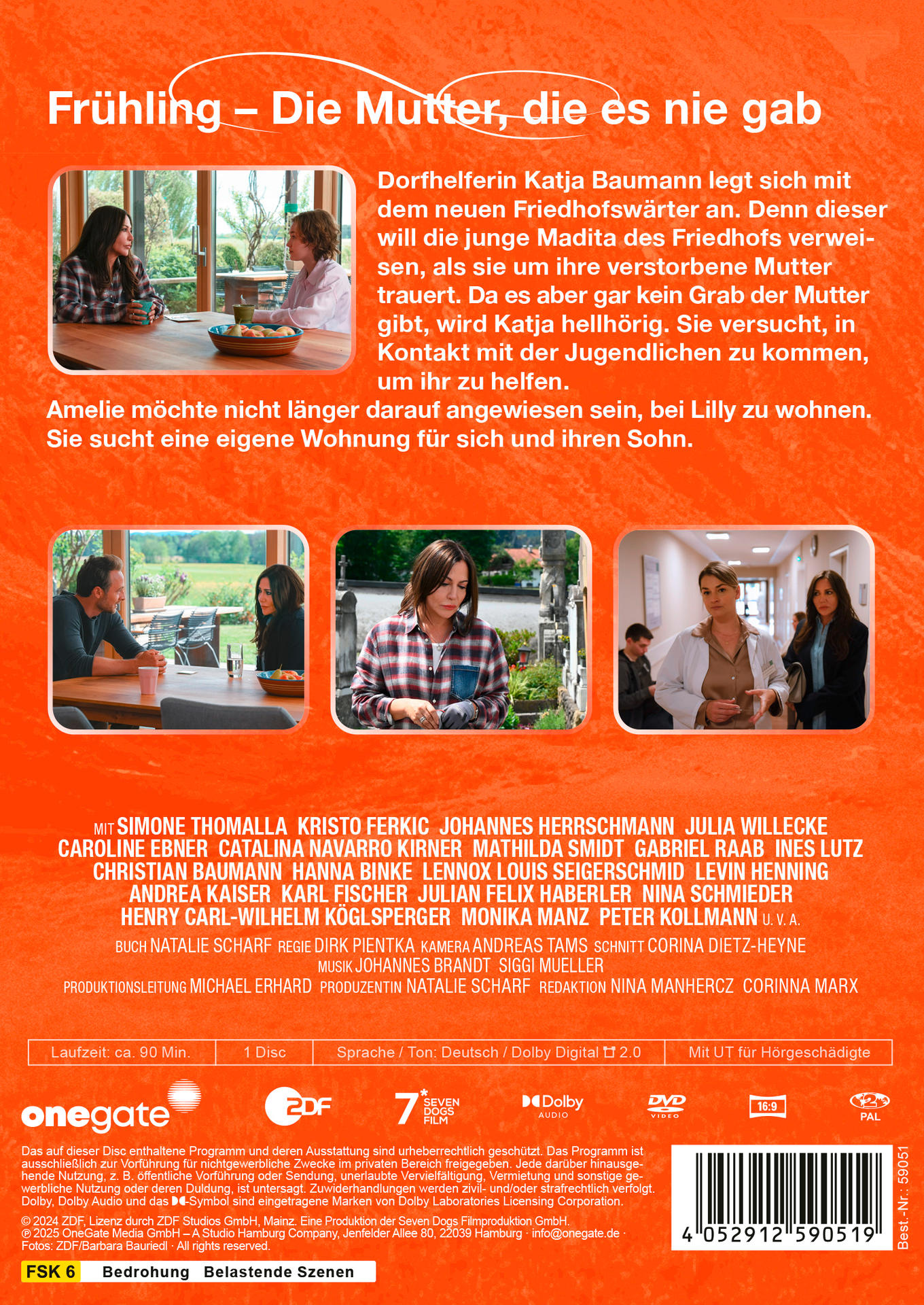 DVD-Cover mit deutschem Text und Bildern von Personen in einer Szene. Der Hintergrund ist orange.