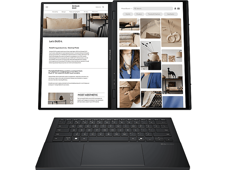 Thumbnail - ASUS Zenbook Duo UX8406CA-QL202W, Convertible, mit 14 Zoll Display Touchscreen, Intel® Core™ Ultra 9 285H Prozessor, 16 ...
