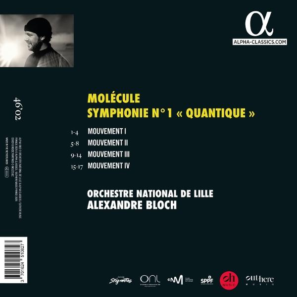 Albumcover: 'MOLECULE, SYMPHONIE N°1 Quantique' mit Foto eines Mannes und Text.