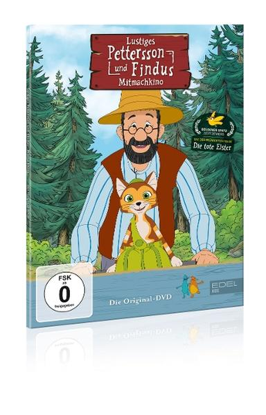 DVD-Cover: 'Pettersson und Findus', ein Zeichentrickfilm mit einem Mann und einer Katze.