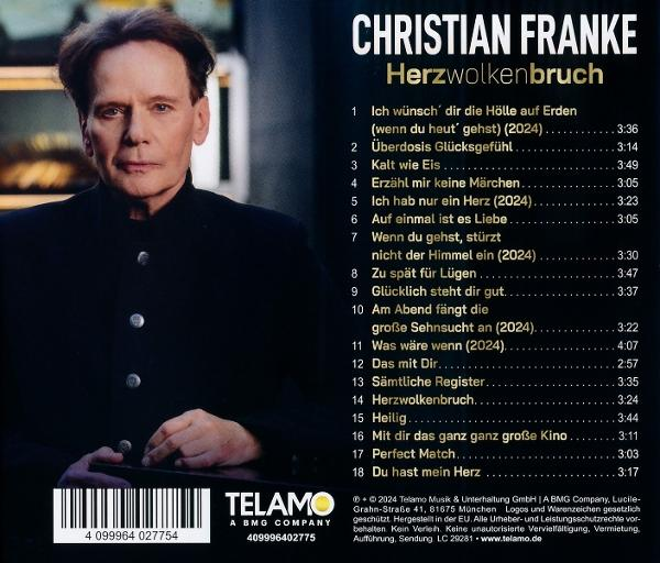CD-Cover mit Foto eines Mannes und Titelliste. Der Hintergrund ist dunkel.