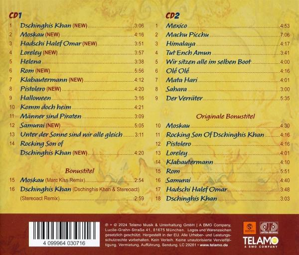 Eine CD-Hülle mit Titelliste, einschließlich Titel und Dauer, auf braunem Hintergrund.