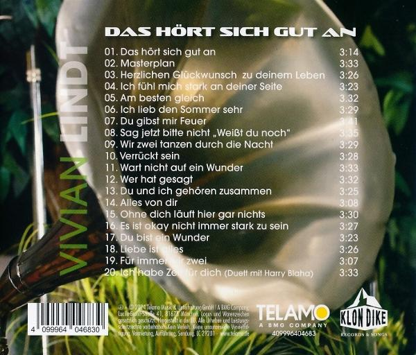 Albumcover: Metallisches Objekt, Songtitel, Name Vivian Lindt und ein Logo.