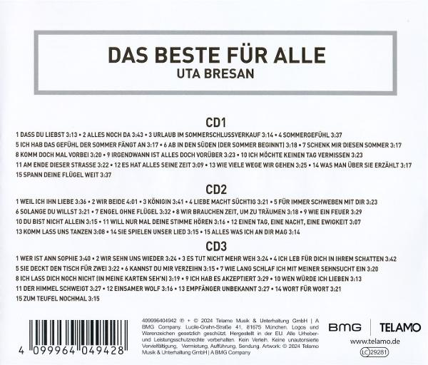 CD-Cover mit Text 'Das Beste Für Alle' und Titellisten.