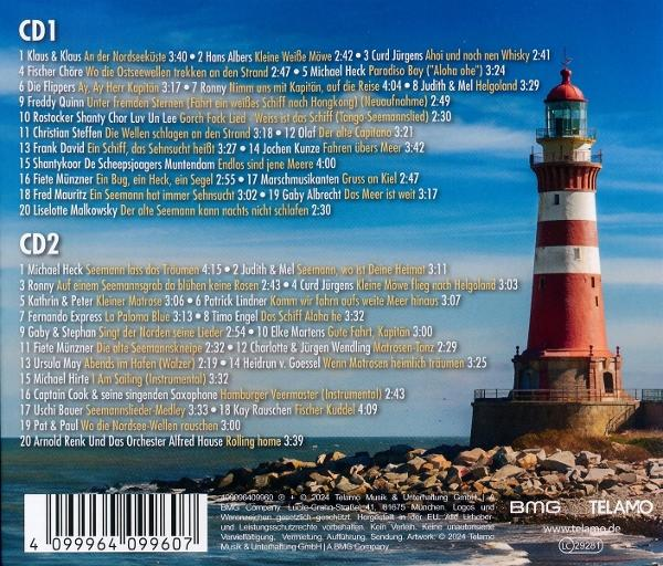CD-Cover mit Titeln. Im Hintergrund ein Leuchtturm, im Vordergrund ein Strand.