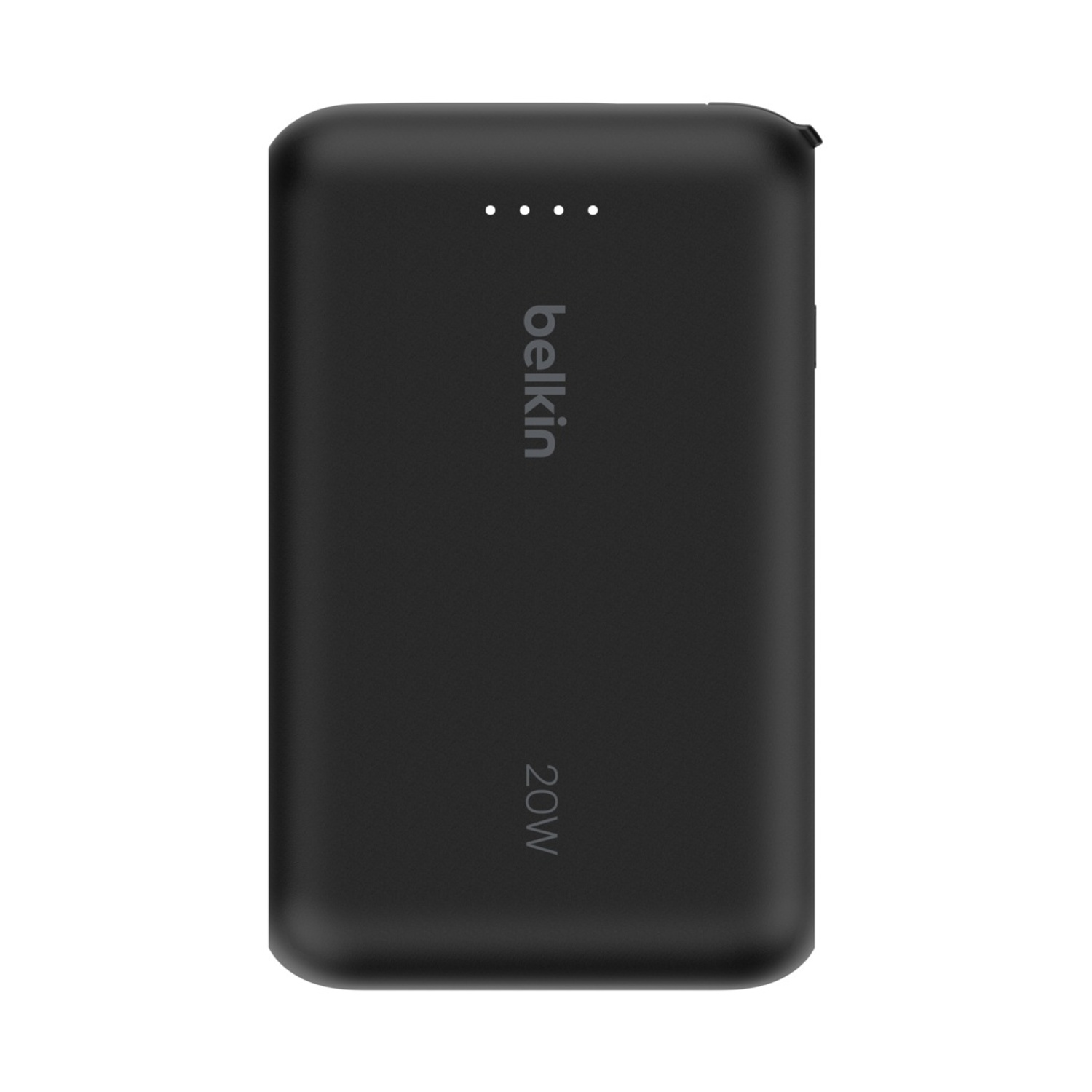 Power bank Belkin 20W nero, con il logo Belkin e la valutazione 20W.