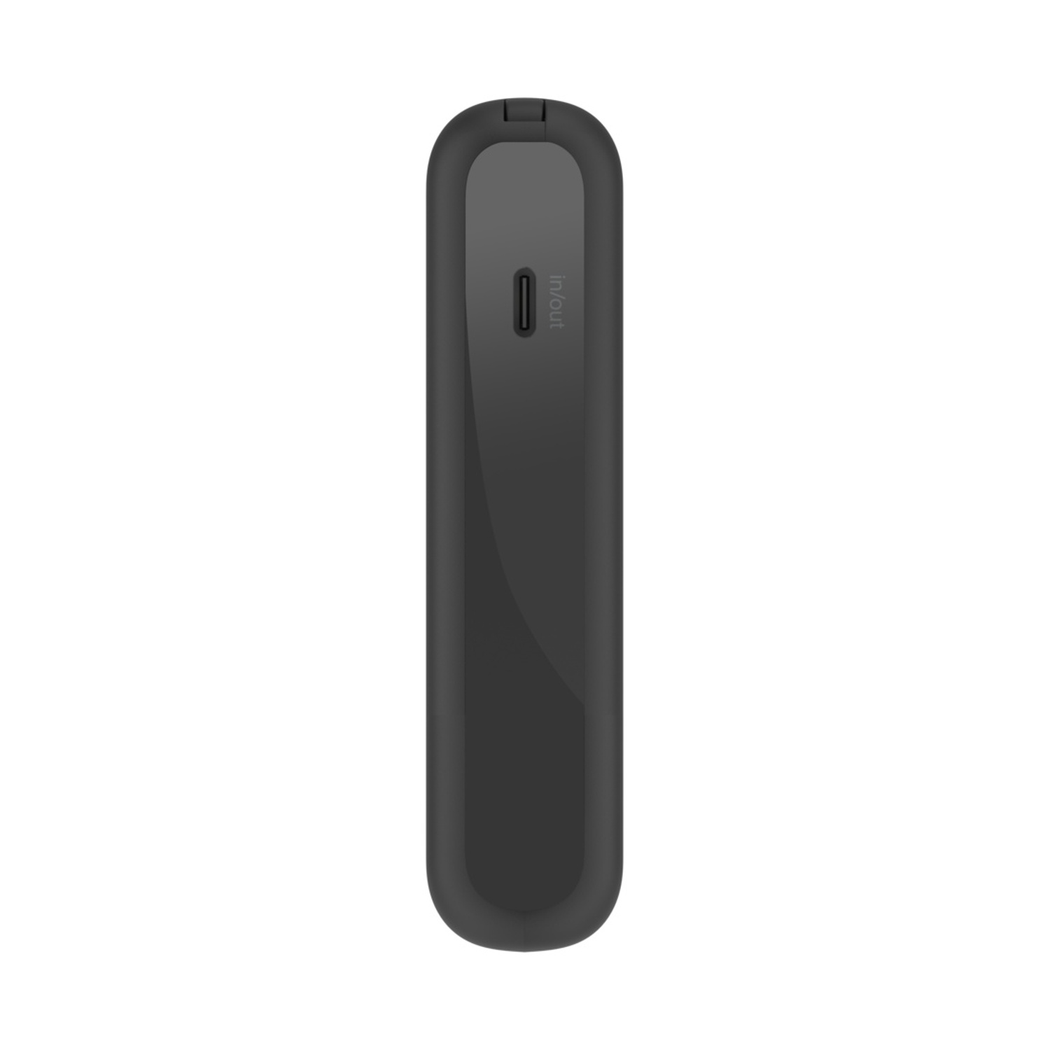 Un power bank nero con una porta USB-C.