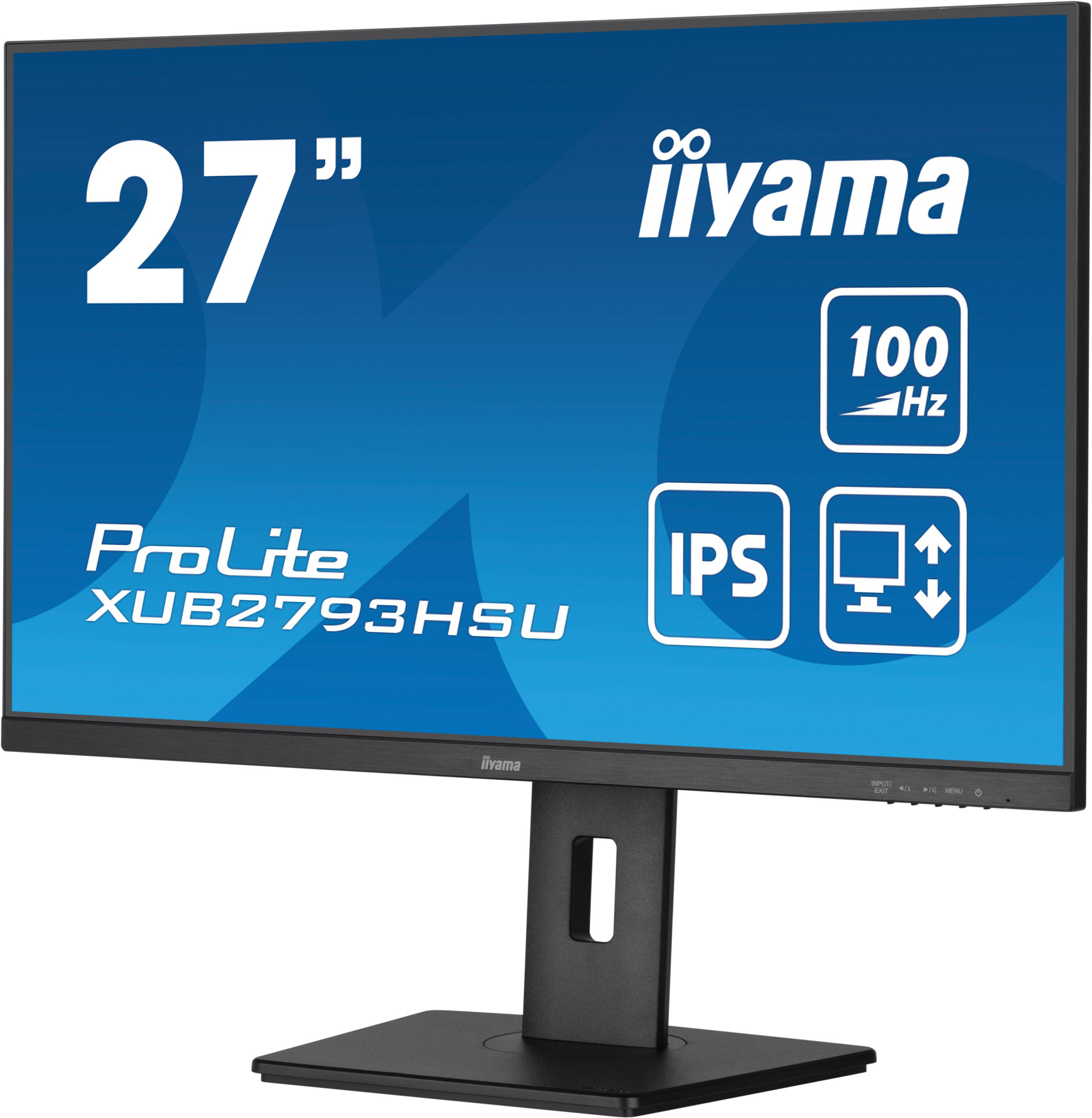 IIYAMA ProLite XUB2793HSU-B6 27 Zoll  Full-HD  Business Monitor  1 ms Reaktionszeit 100 Hz 