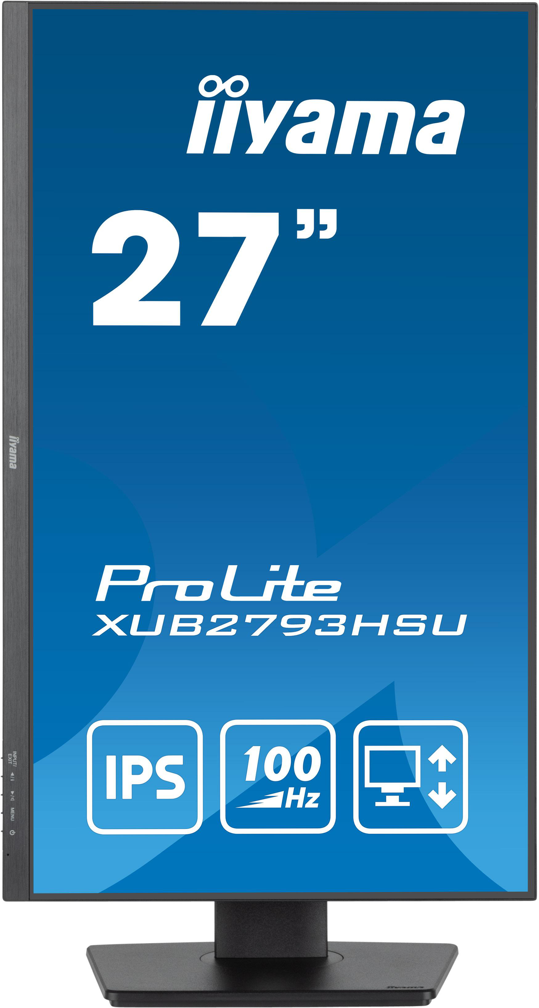 IIYAMA ProLite XUB2793HSU-B6 27 Zoll  Full-HD  Business Monitor  1 ms Reaktionszeit 100 Hz 