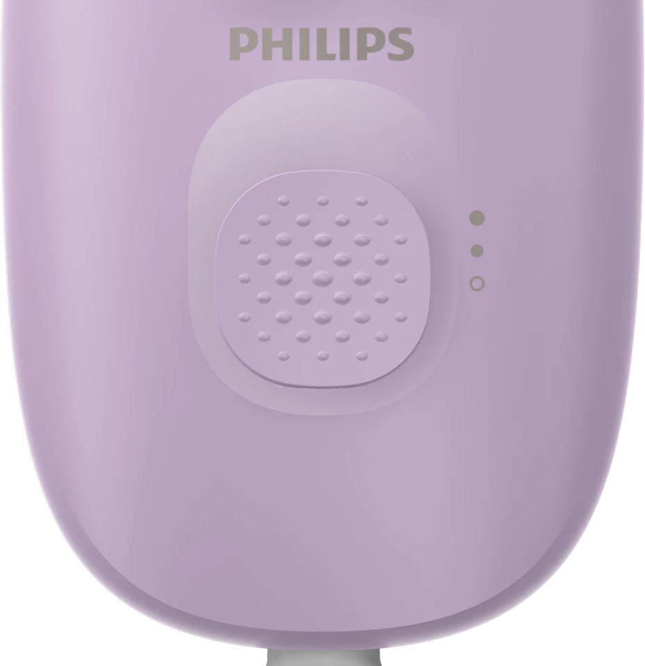Egy lila Philips epilátor gombokkal.
