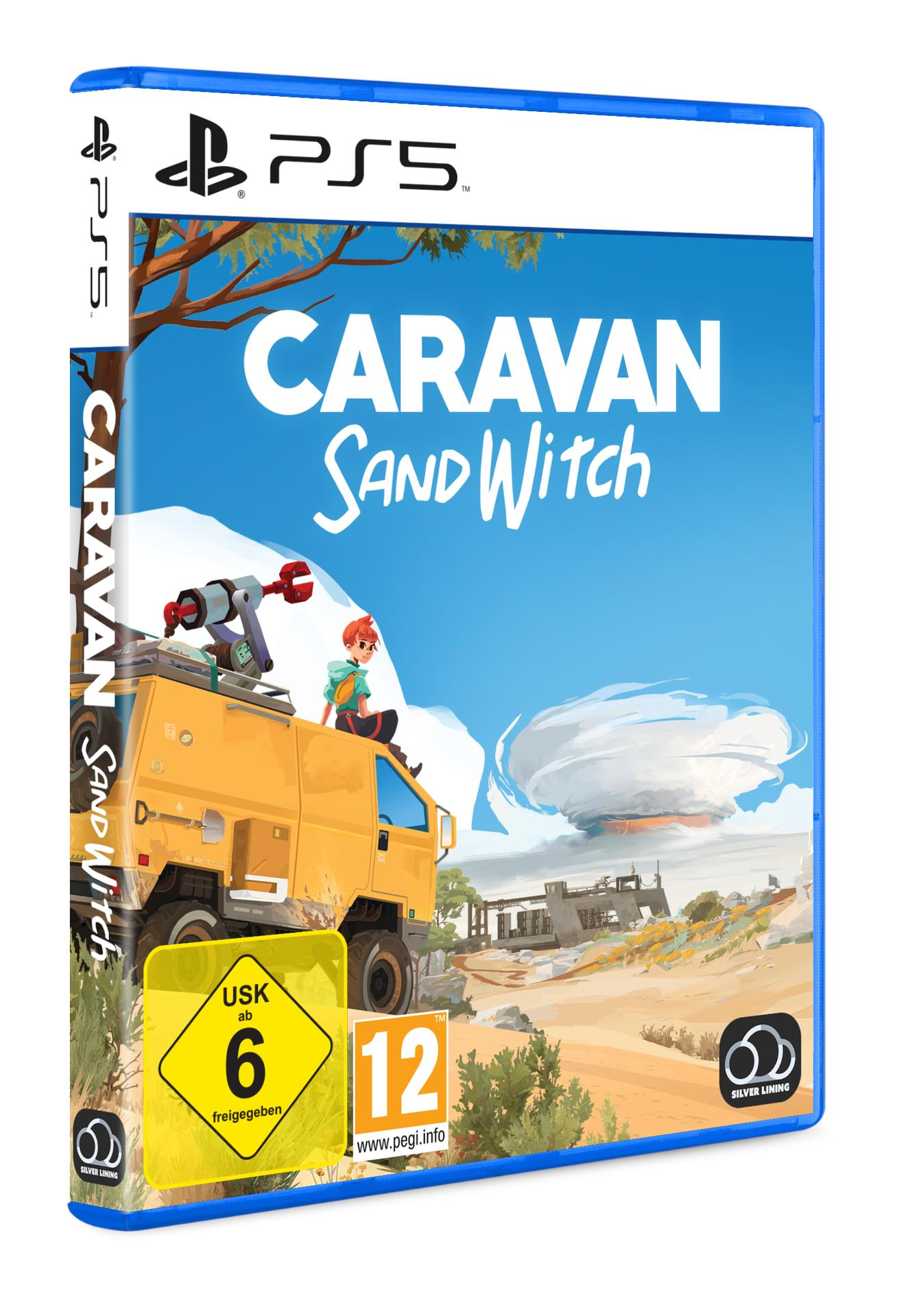 Videospielbox mit Spielgrafik. Ein gelber Truck und eine Figur sind sichtbar.