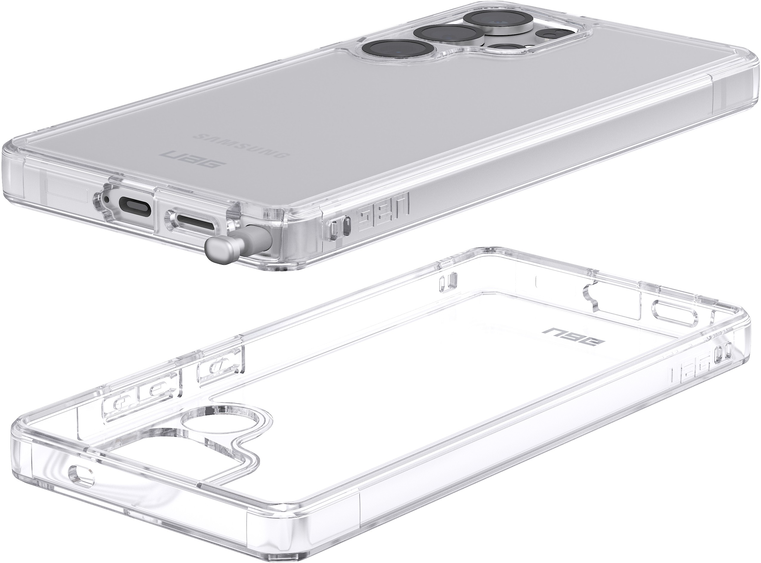 Une coque de téléphone transparente est posée sur une autre.