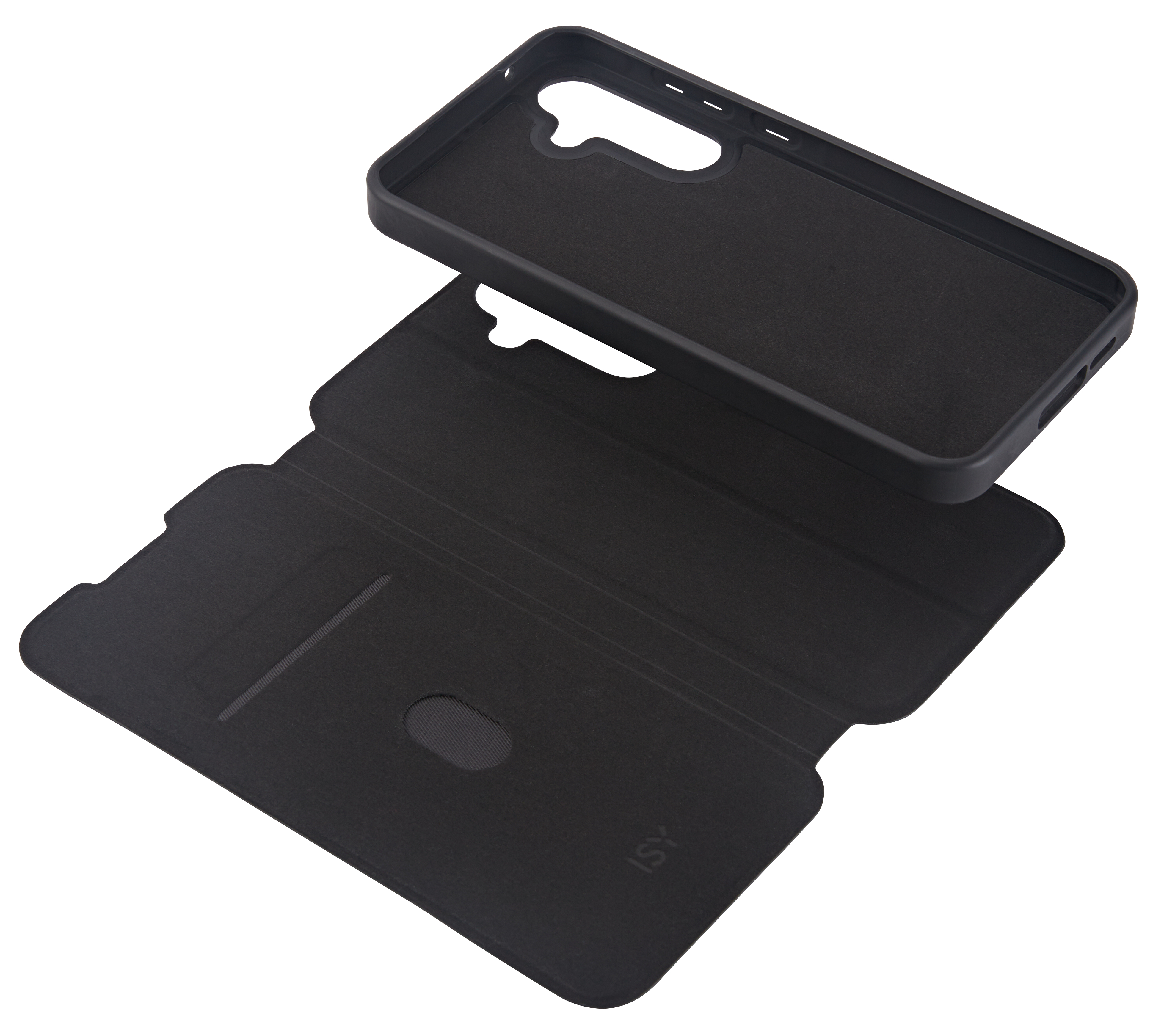 Schwarze Handyhülle mit separater Abdeckung.