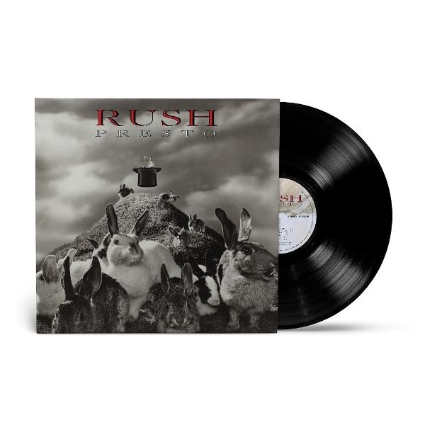 Rush "Presto" bakelit albumának borítója nyulakkal.