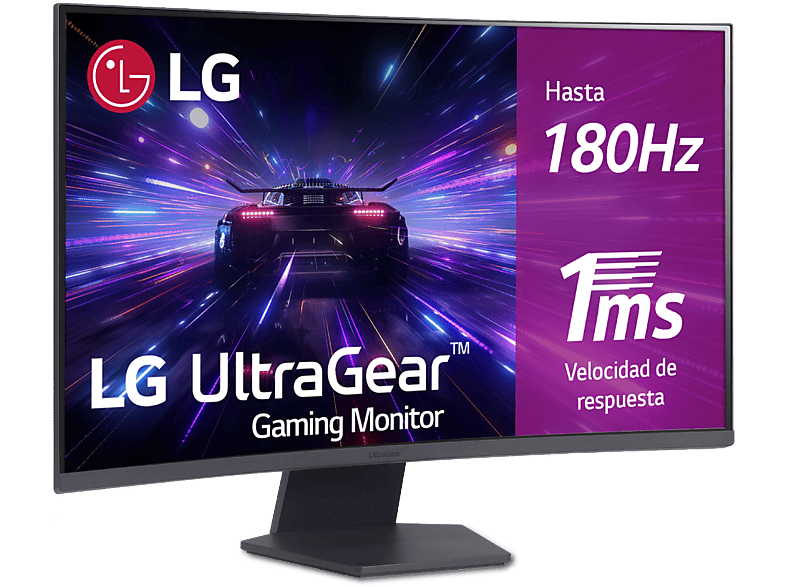 LG UltraGear™ 32GS60QC, 31.5  QHD, 180 Hz, 1 ms, VA curvo 1000R, 2x HDMI, AMD FreeSync™, Morado grisáceo