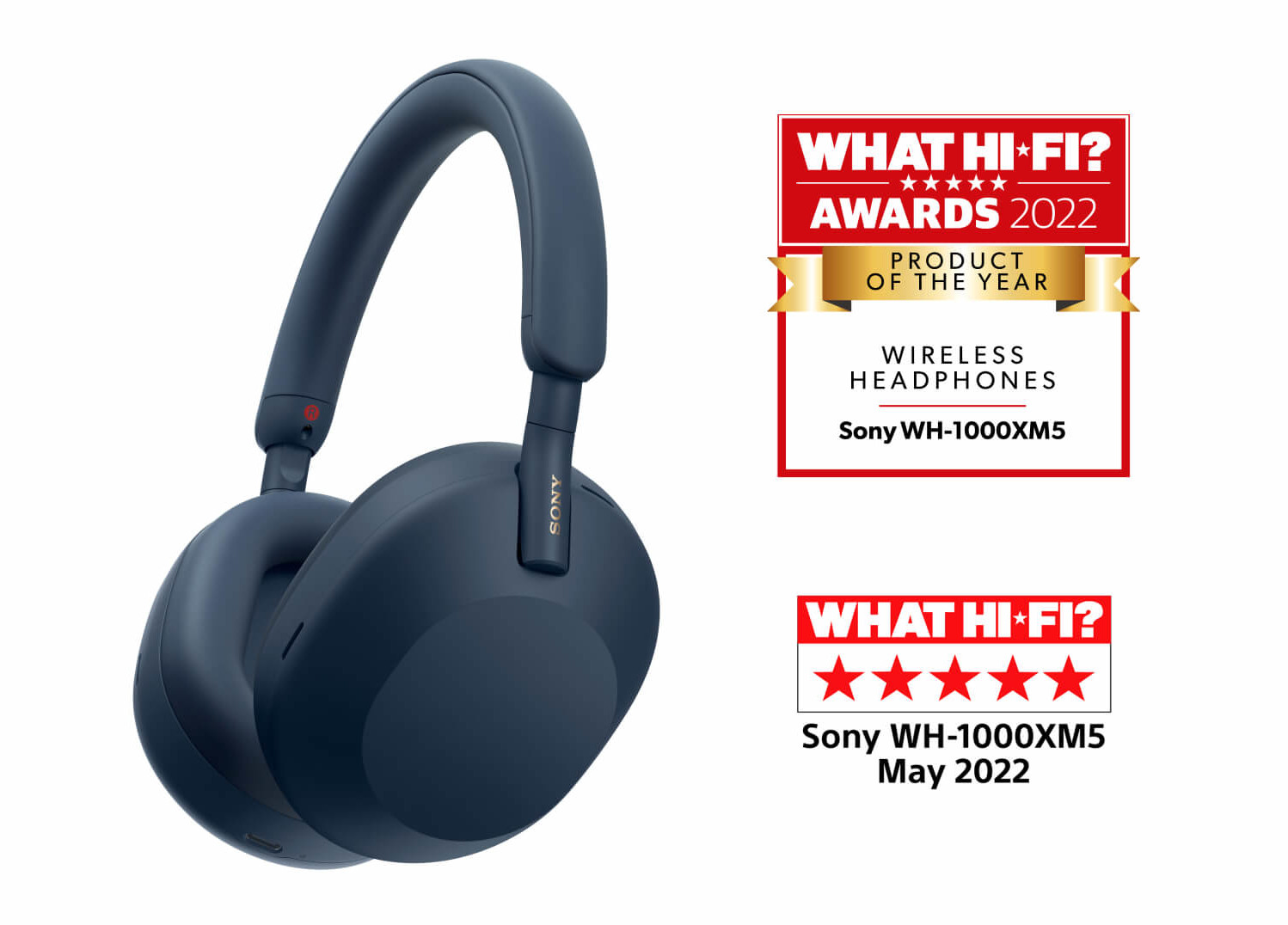 Słuchawki bezprzewodowe SONY WH-1000XM5 ANC Niebieski | MediaMarkt