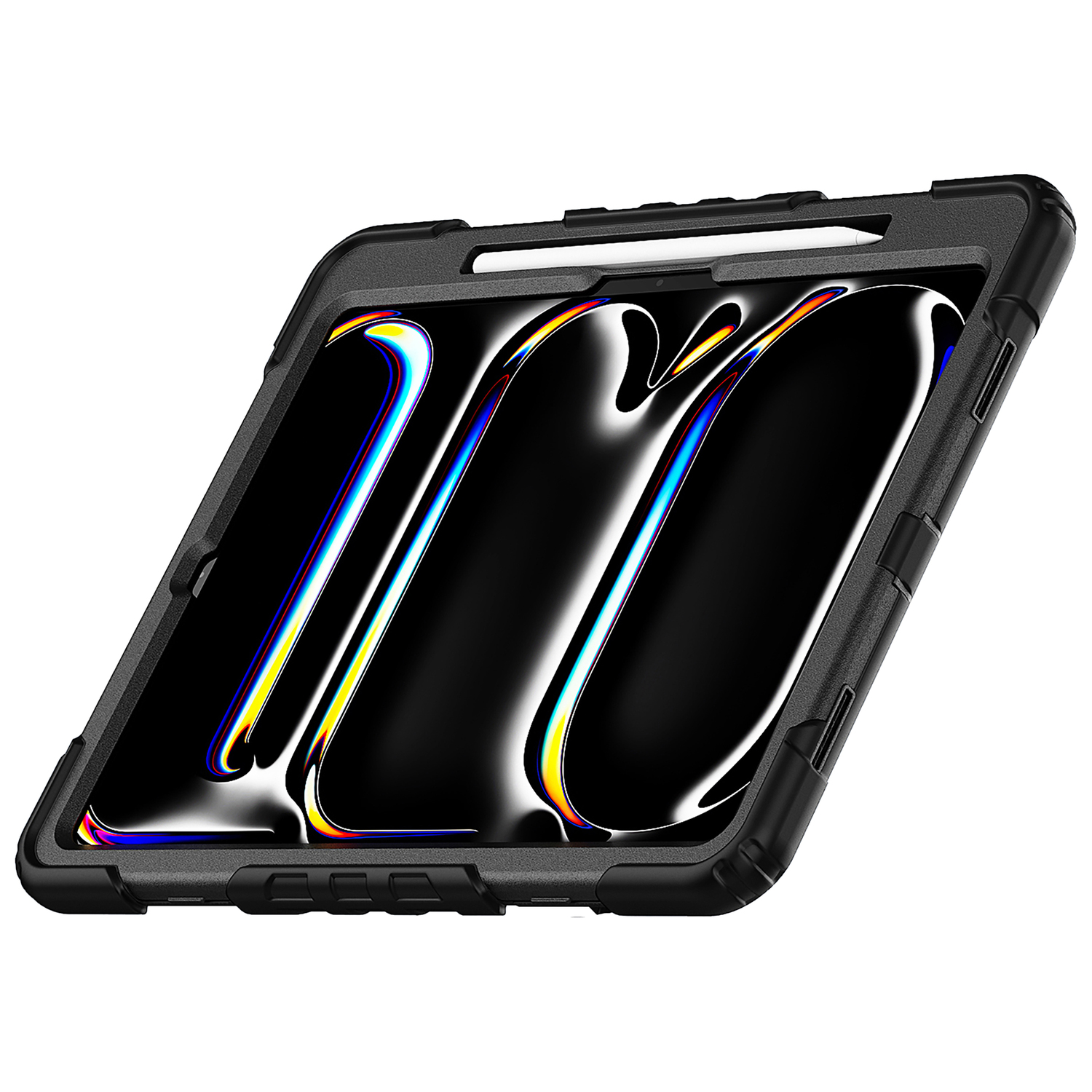 Tablette dans un étui de protection avec un stylet.