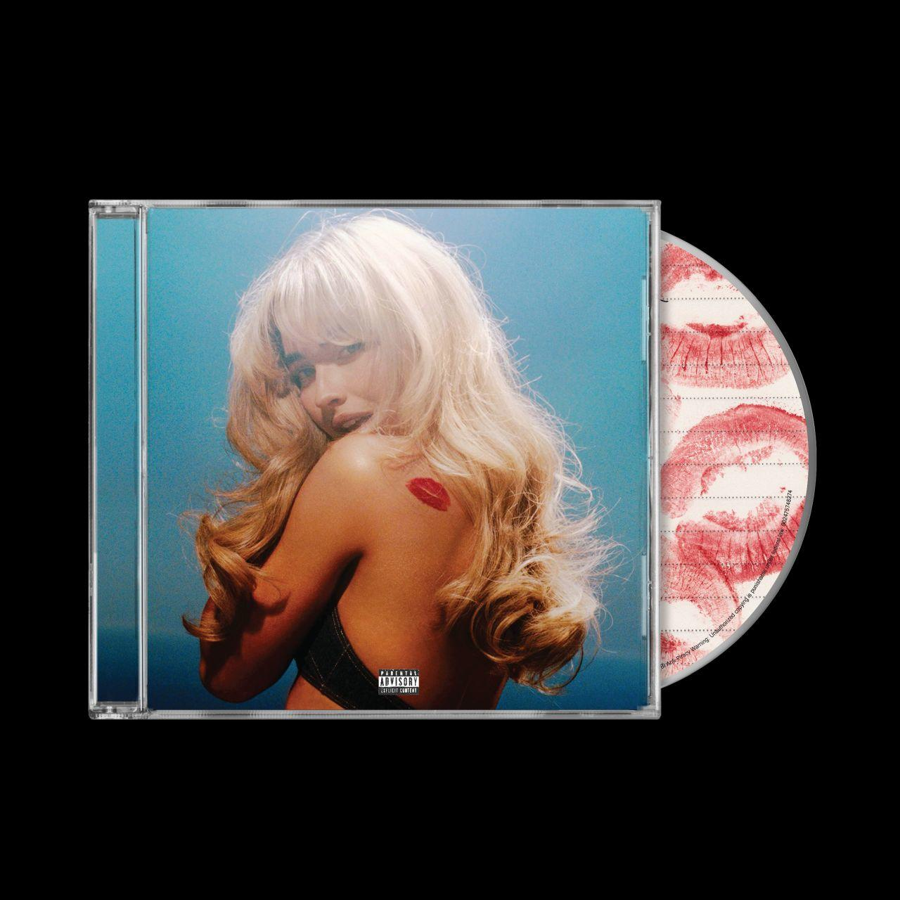 CD-Cover mit einer blonden Frau mit rotem Lippenstift-Abdruck auf der Schulter. Der Hintergrund ist blau.