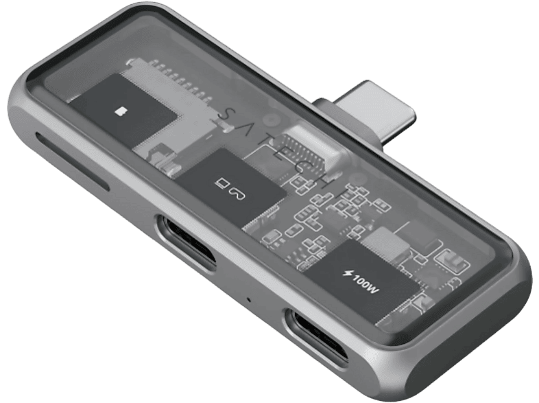 SATECHI ST-HXRSDM Mobile XR USB-C Hub mit microSD Kartenleser, Grau; Mobiler USB Hub