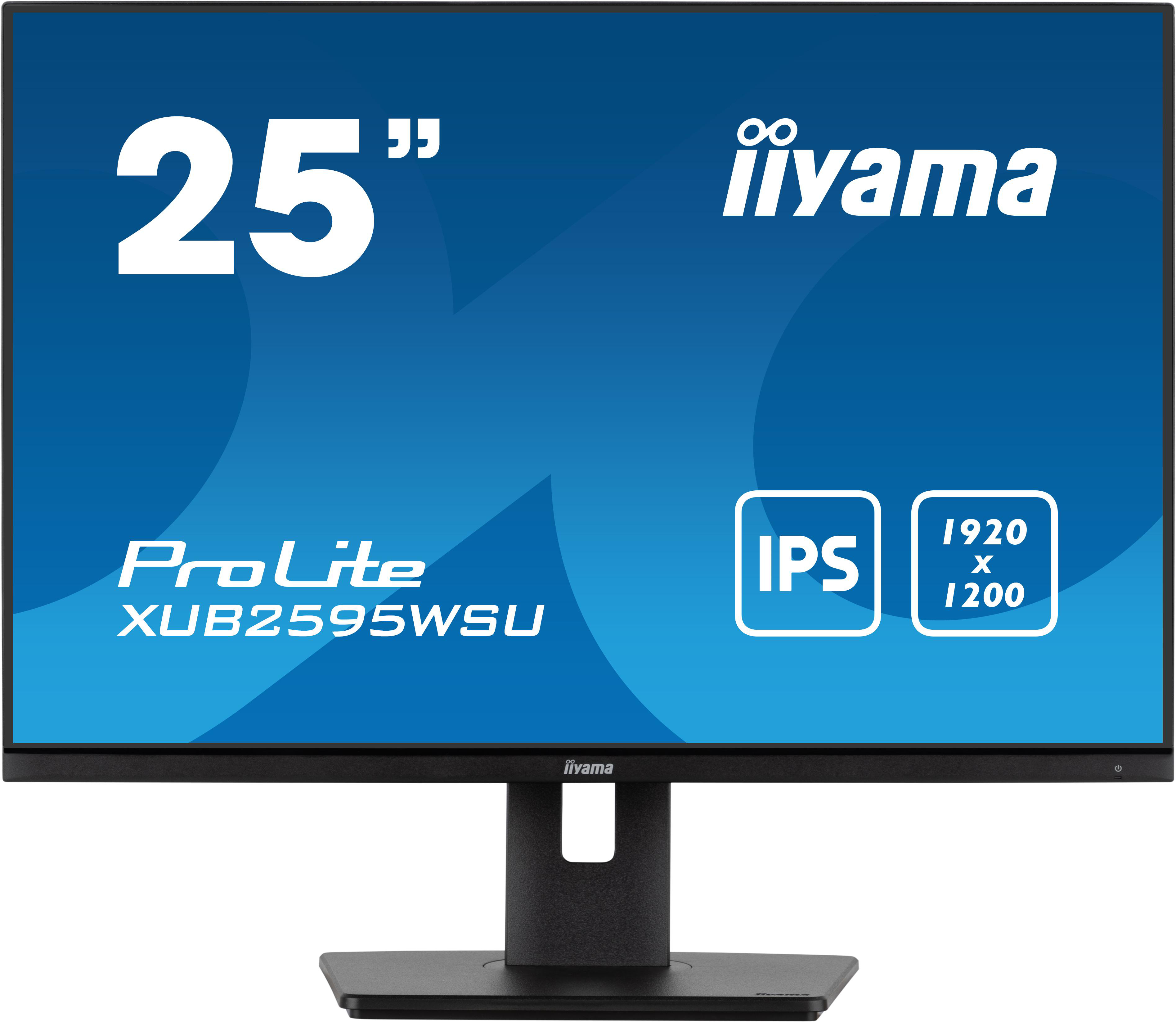 Ein Computermonitor mit Text und einem schwarzen Ständer.