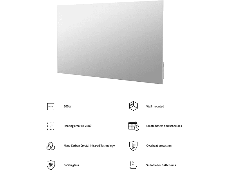 Thumbnail - HOMBLI Smart IR Panel Heater 600 W Heizkörper, Weiß