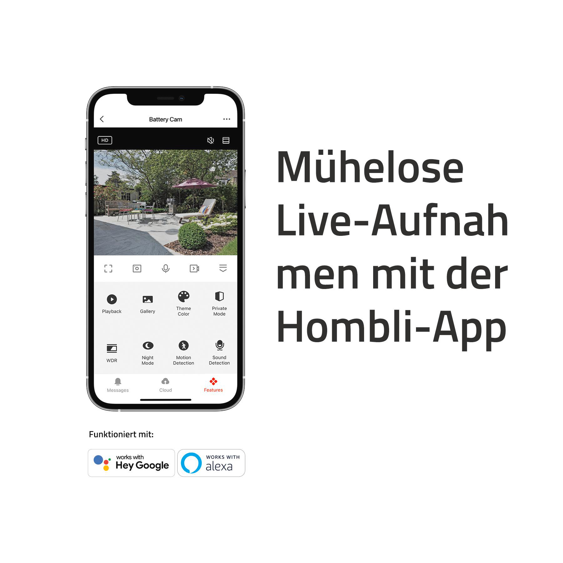 Ein Smartphone, das eine App-Oberfläche anzeigt.